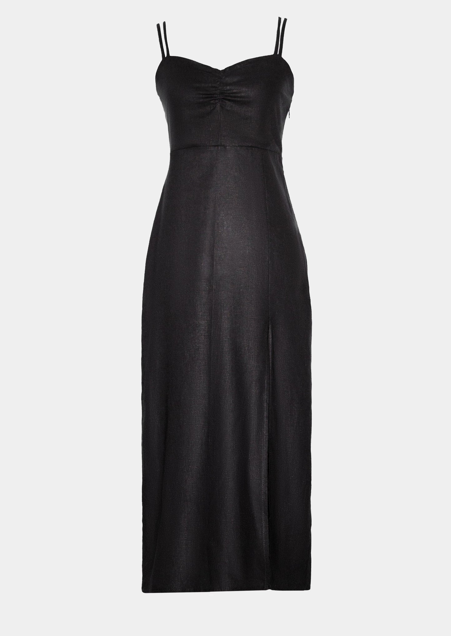 ✭Black strappy crossed dress