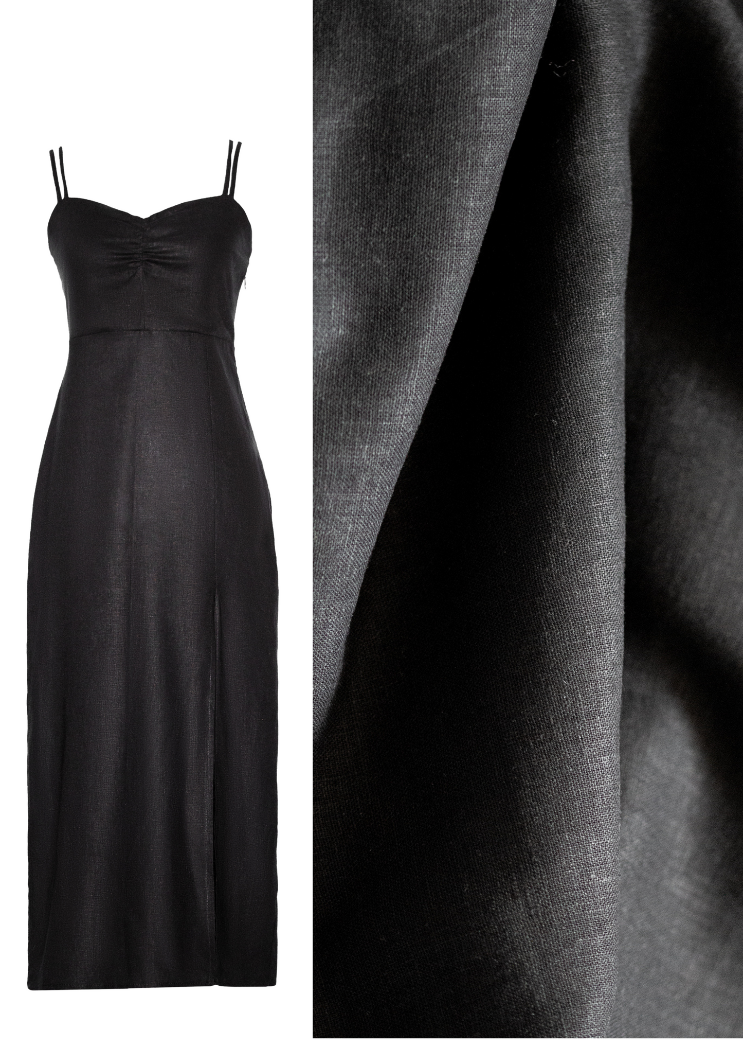 Black strappy crossed dress