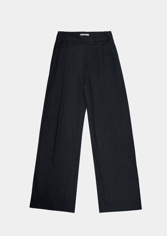High-waisted striped trousers,Striped pants, Women's fashion, your lookbook, slow fashion,Chic trousers,Fashionable pants, trendy bottoms, Versatile trousers, timeless style