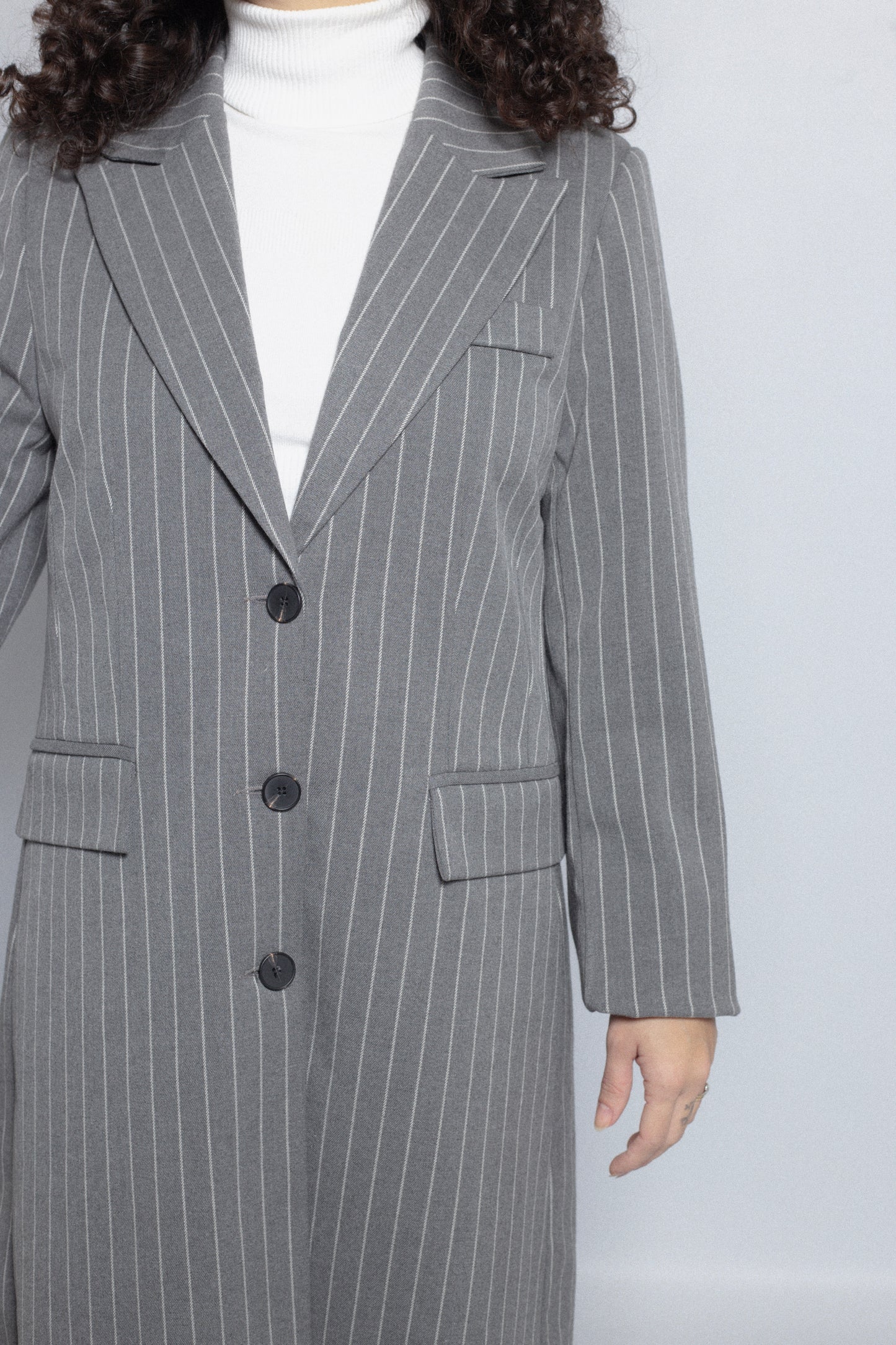 Long coat,Striped coat, Women's fashion, Elegant outerwear, Classic stripes, Stylish coat, timeless fashion,