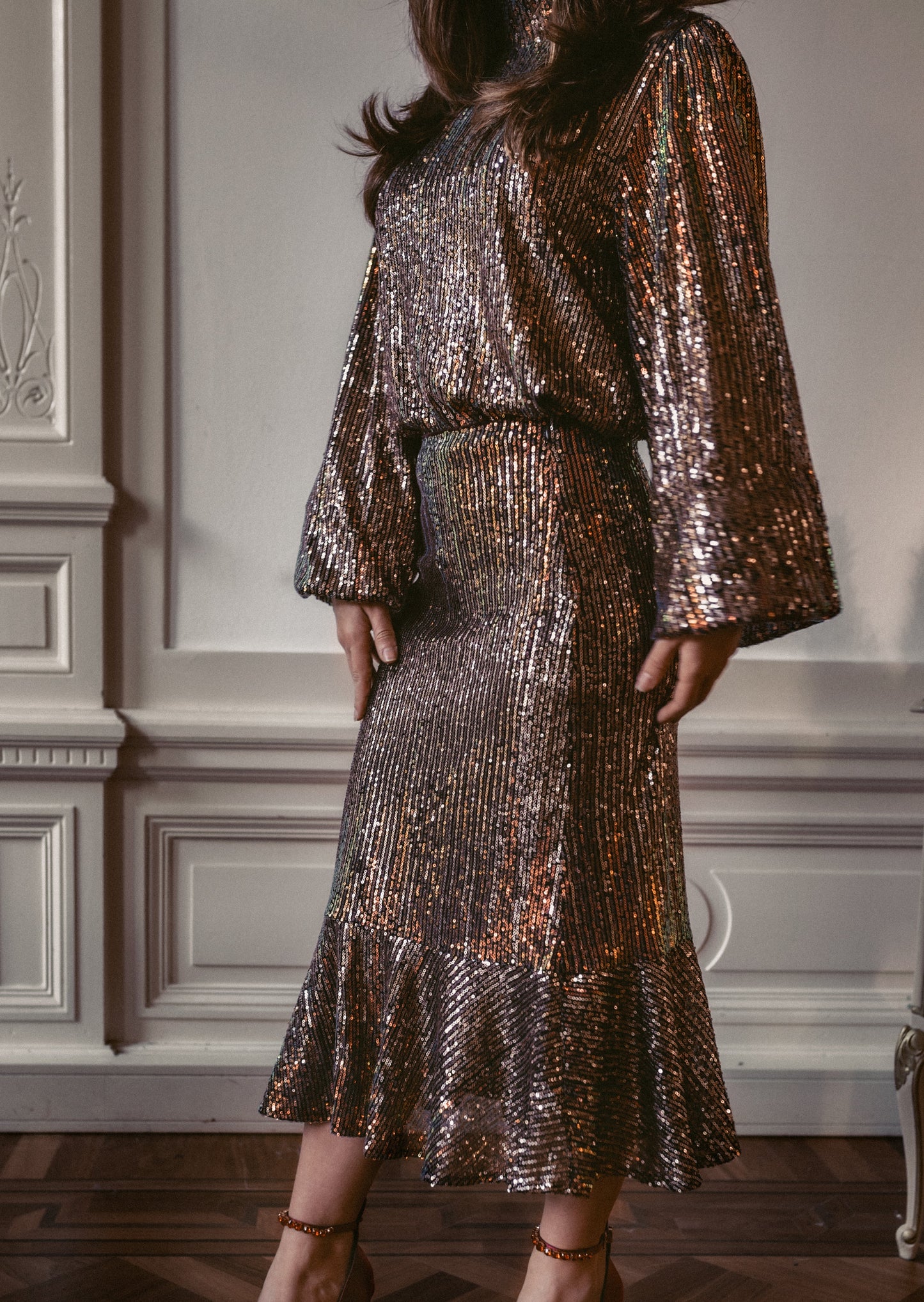 Sequin Midi Skirt