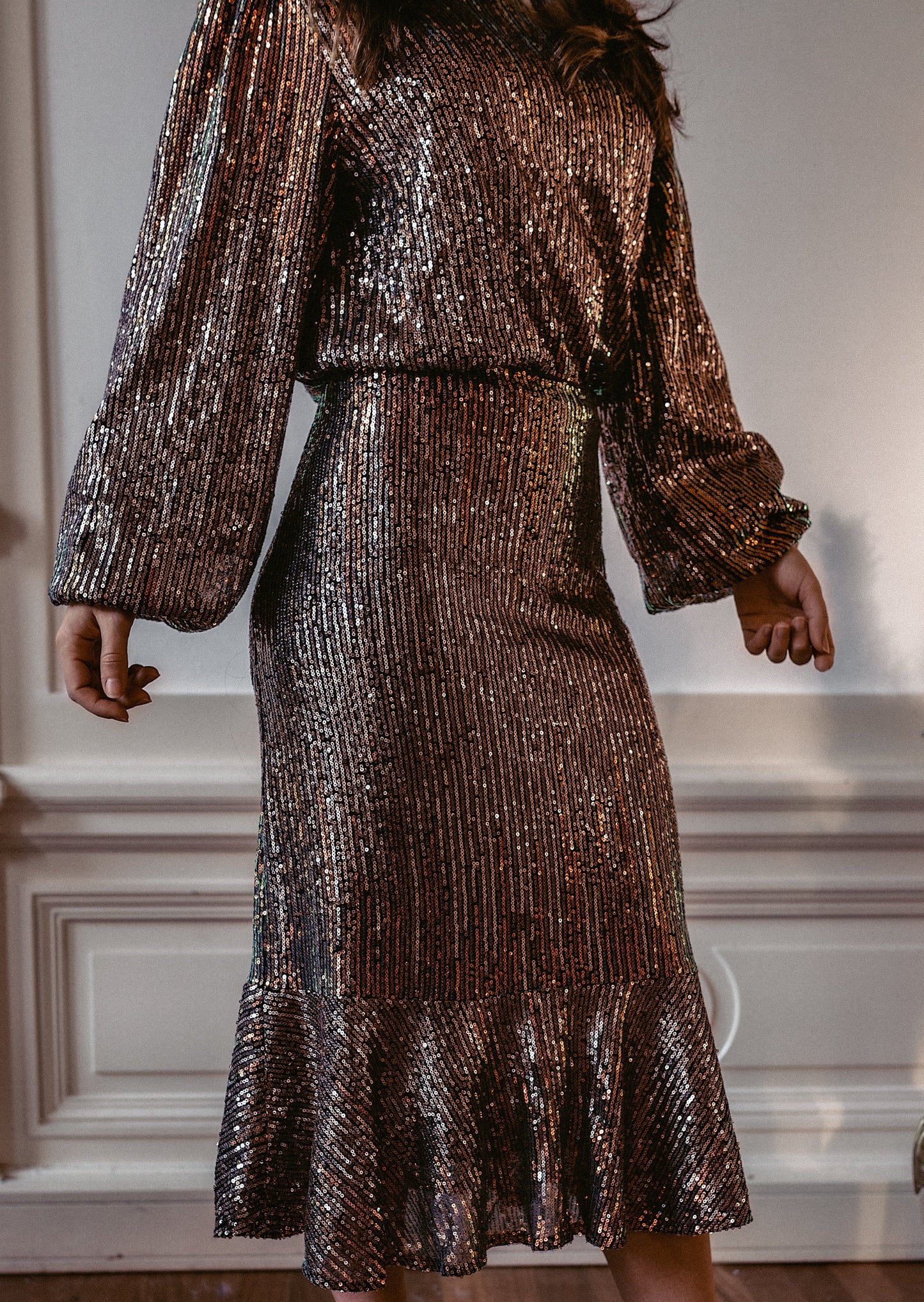 Sequin Midi Skirt