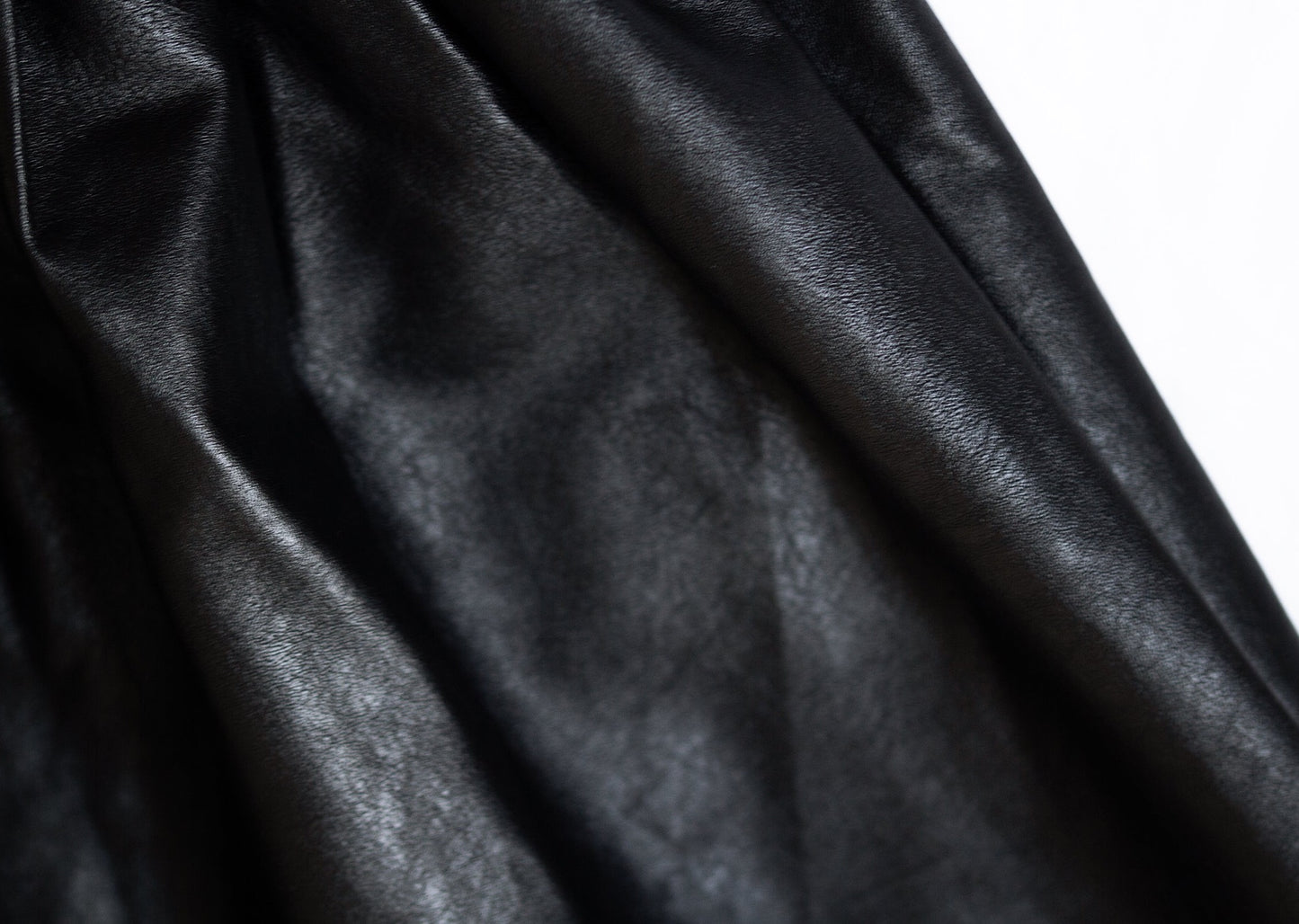 Black Faux leather pleated skirt