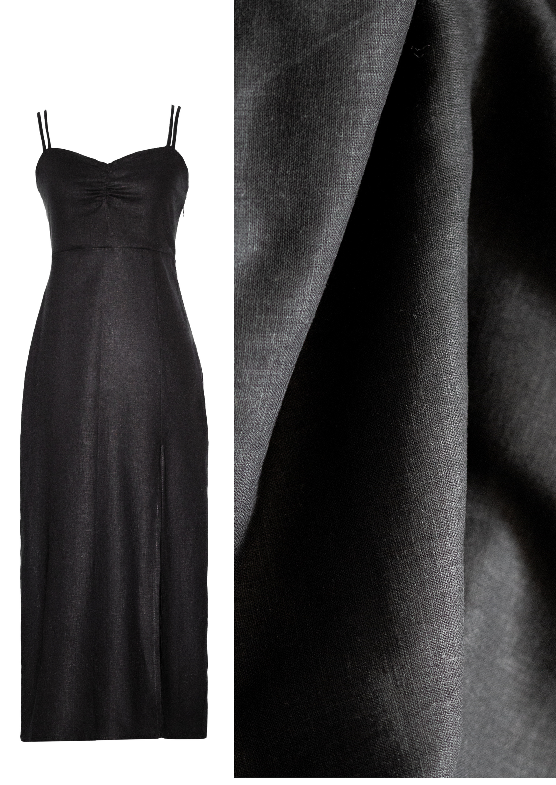 Black strappy crossed dress
