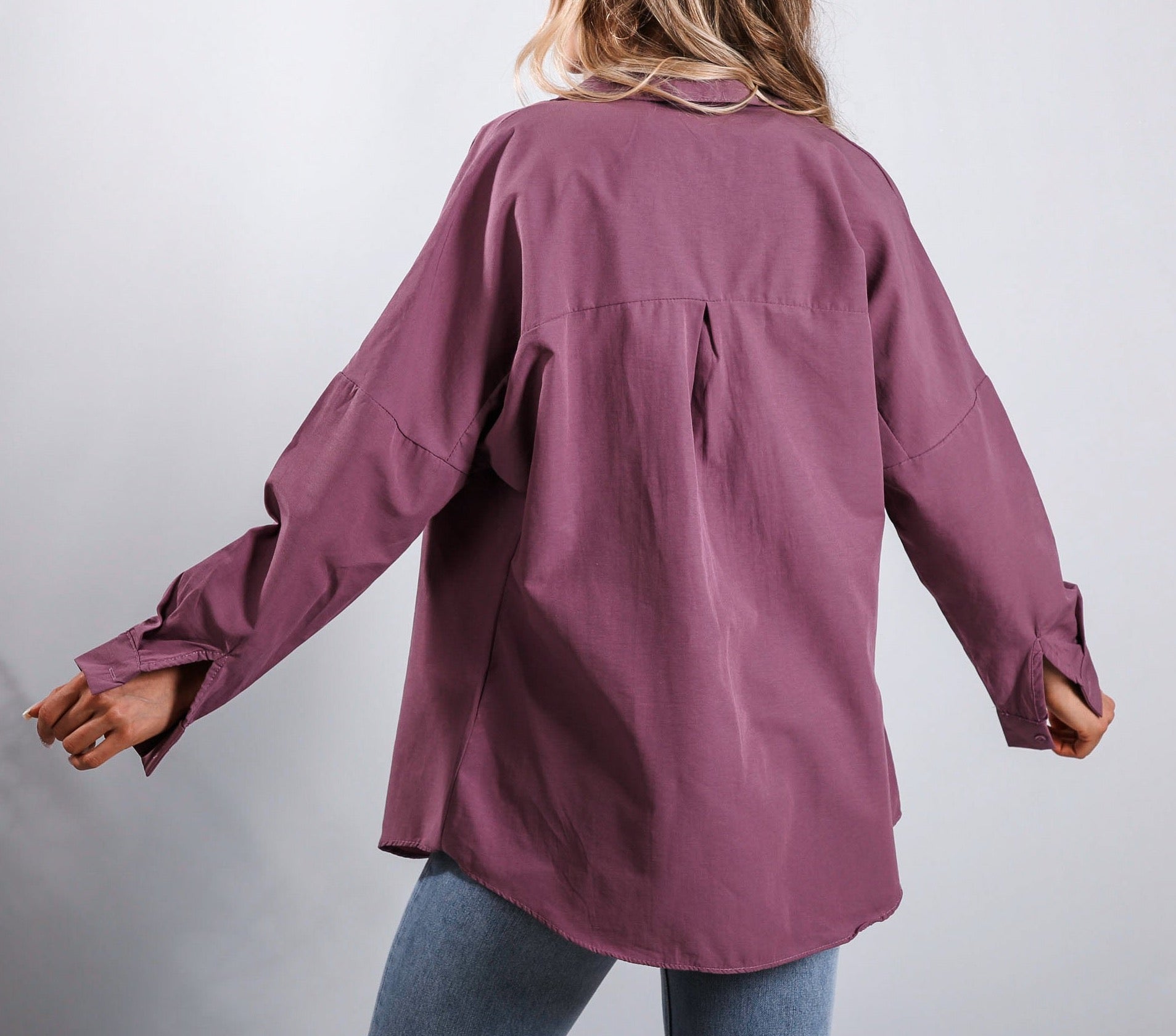 Casual Oversized Mauve Blouse