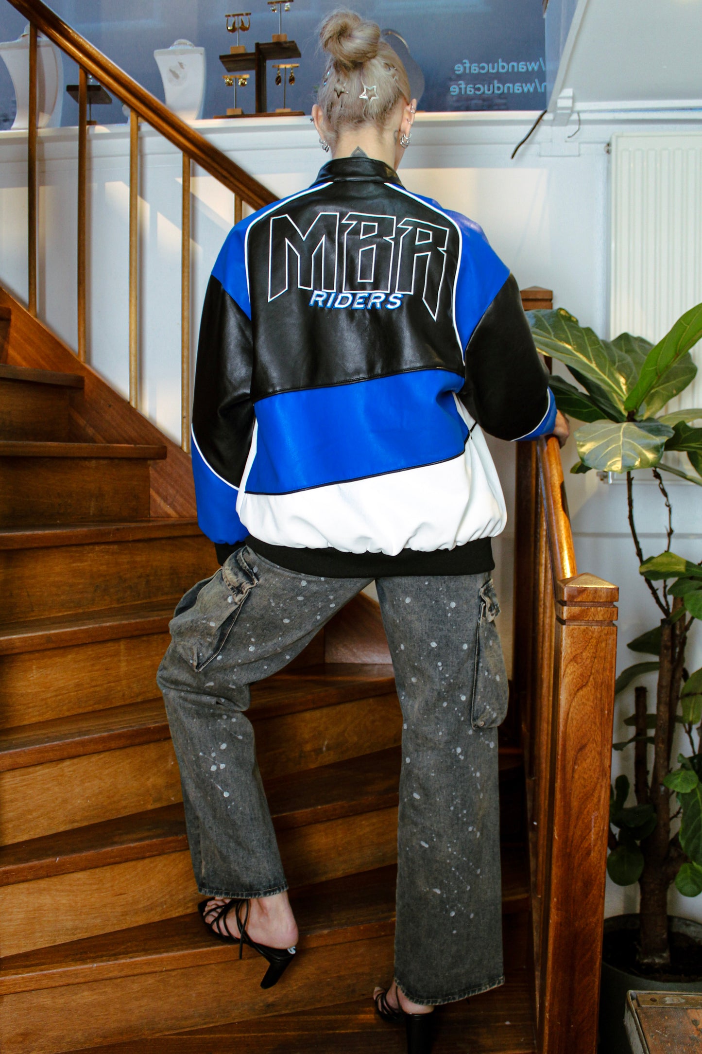 Hand-Painted Asymmetrical Cargo Jeans