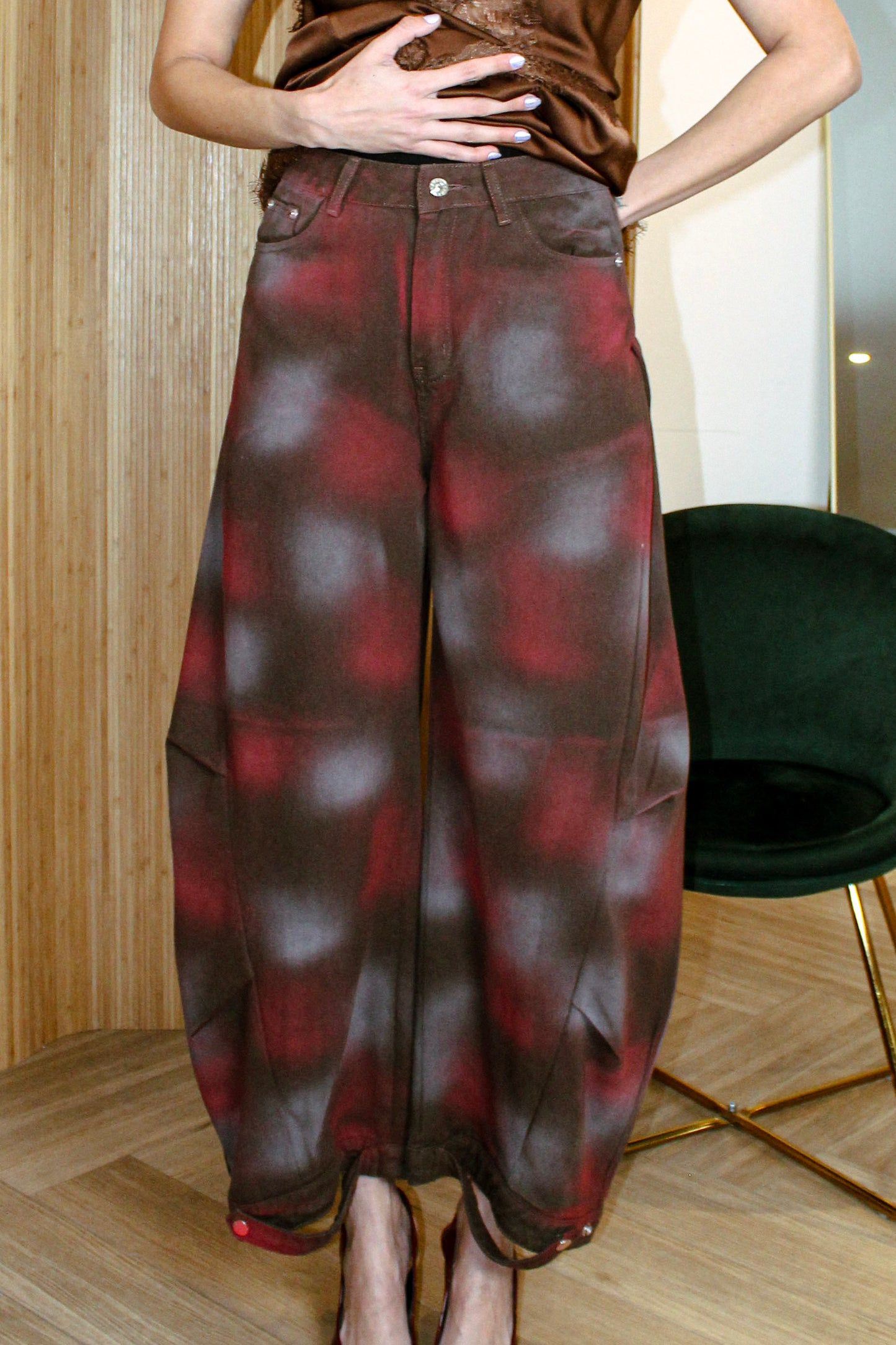 Hand-dyed wide-leg
