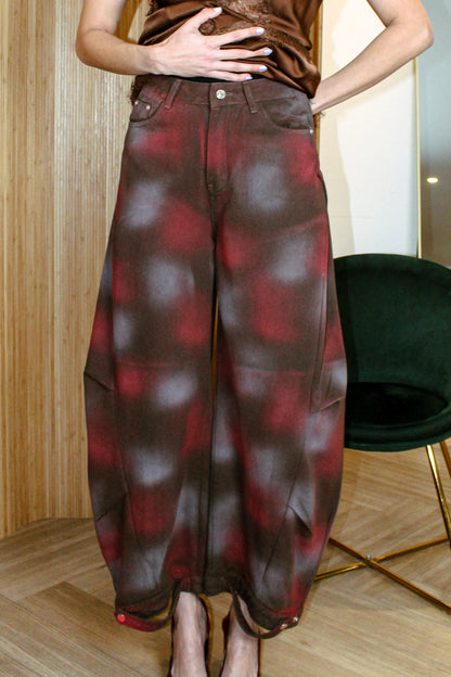 Hand-dyed wide-leg