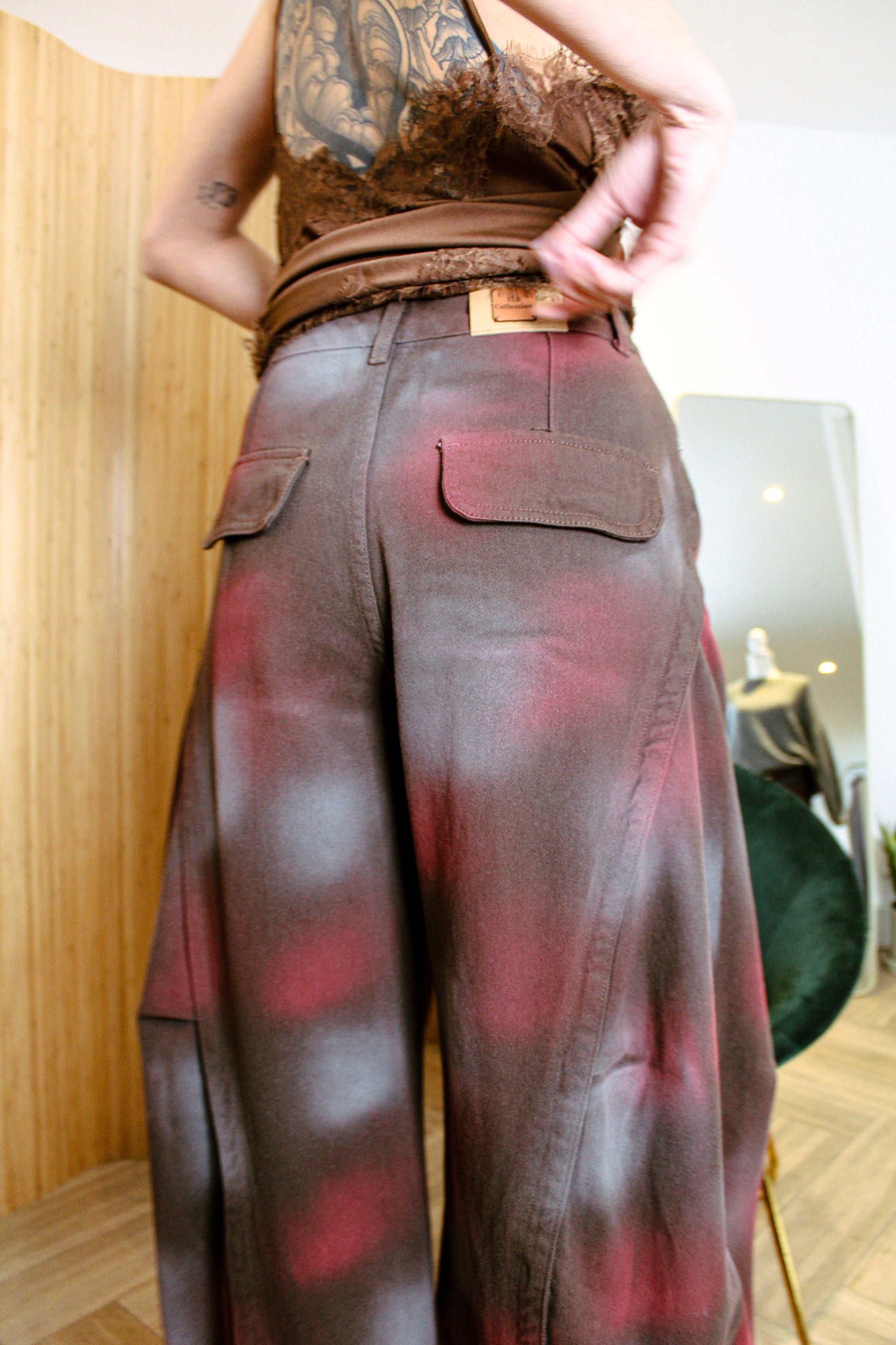 Hand-dyed wide-leg