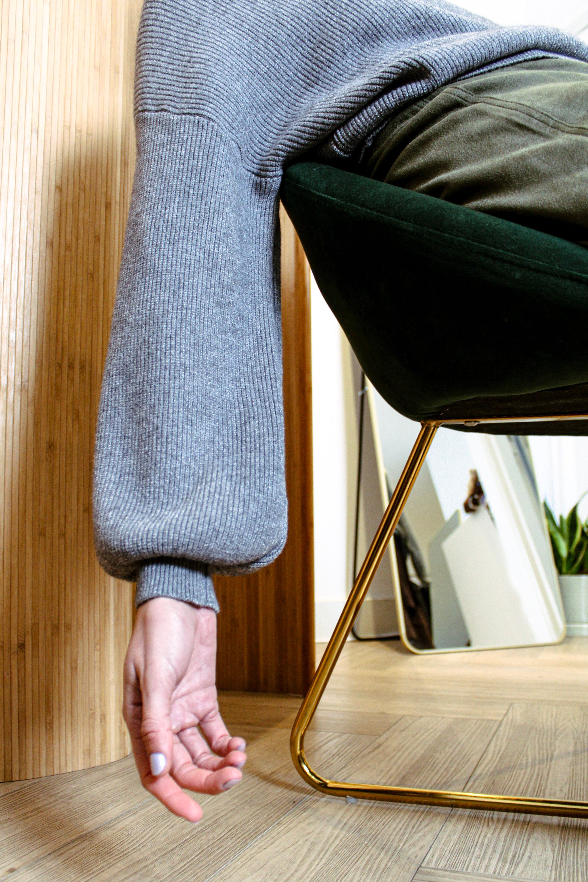 High-Neck Ribbed Knit Top