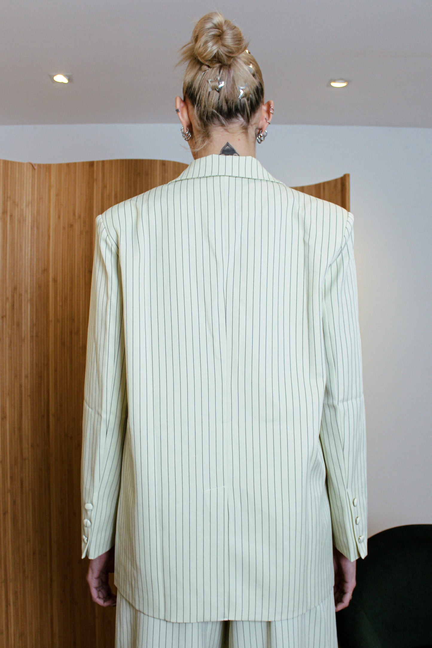 Butter Yellow Pinstripe Blazer