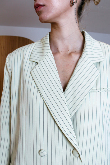 Butter Yellow Pinstripe Blazer