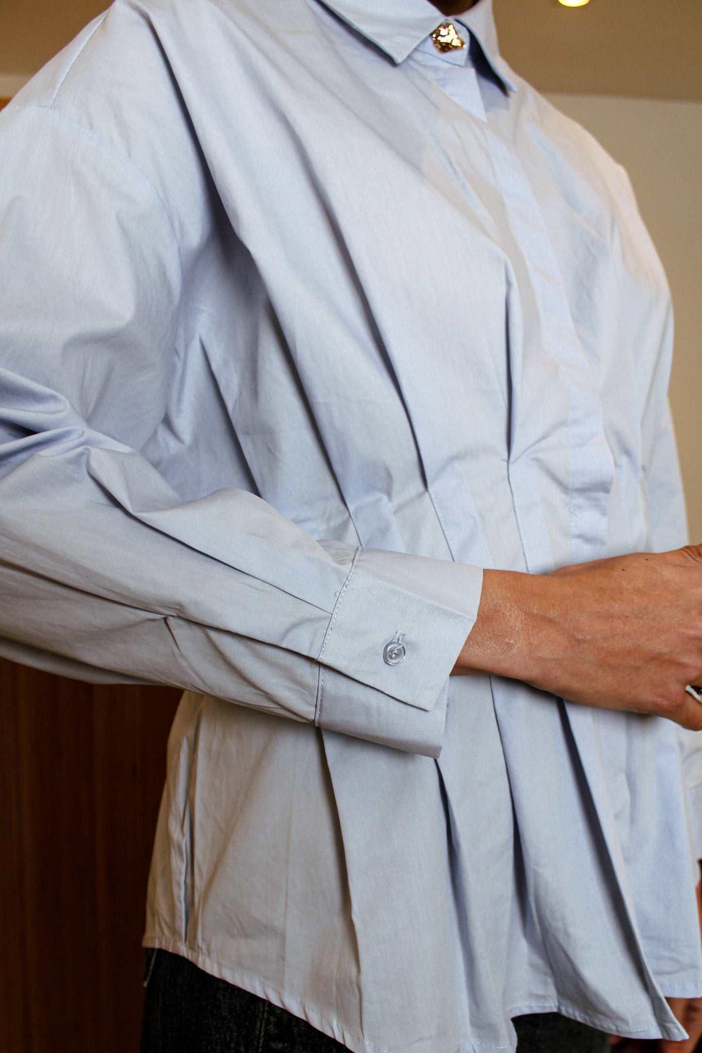 Structured Blue Sculpt Shirt