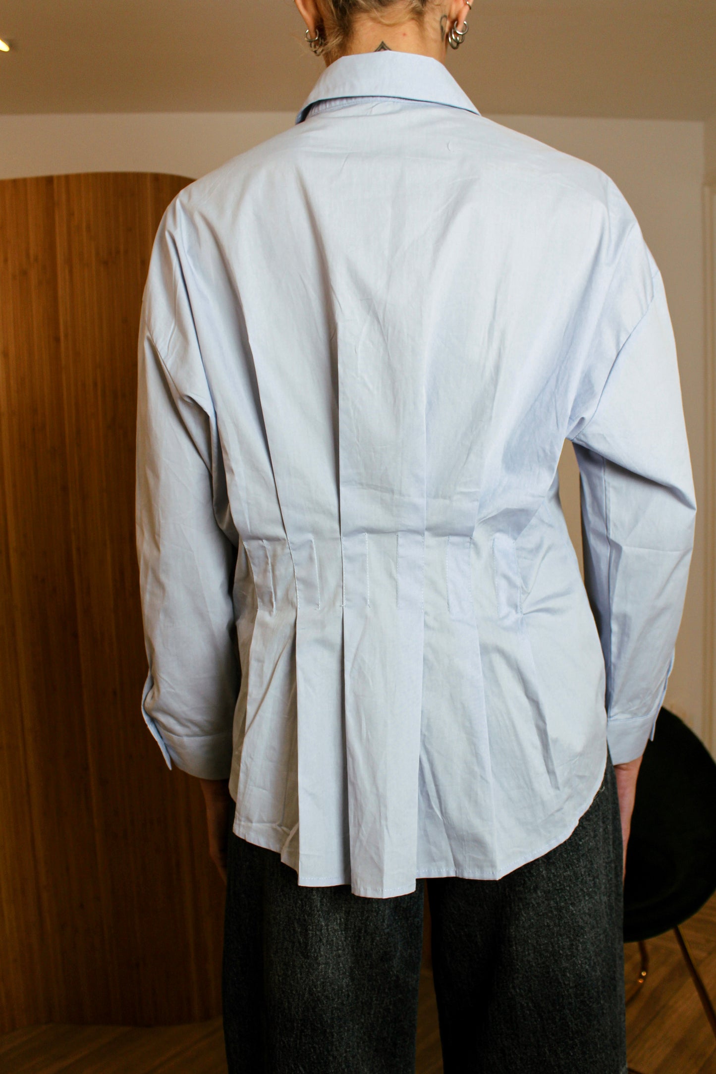 Structured Blue Sculpt Shirt