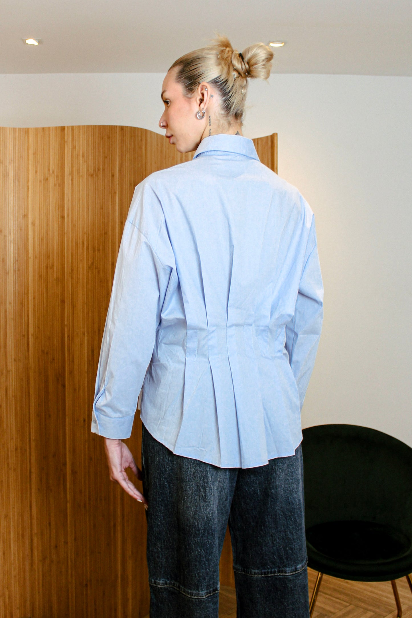Structured Blue Sculpt Shirt
