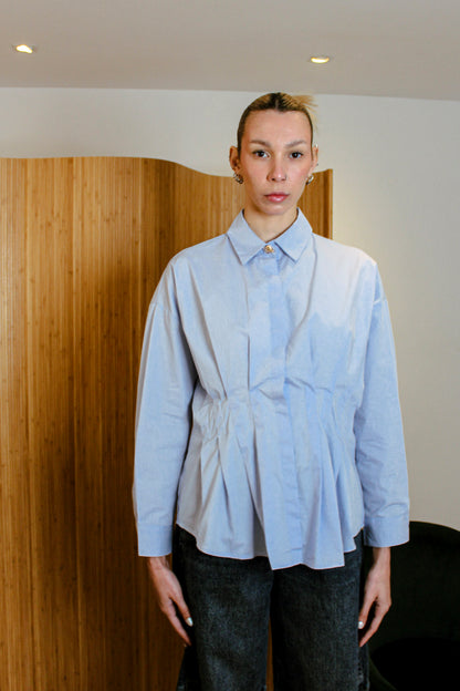 Structured Blue Sculpt Shirt