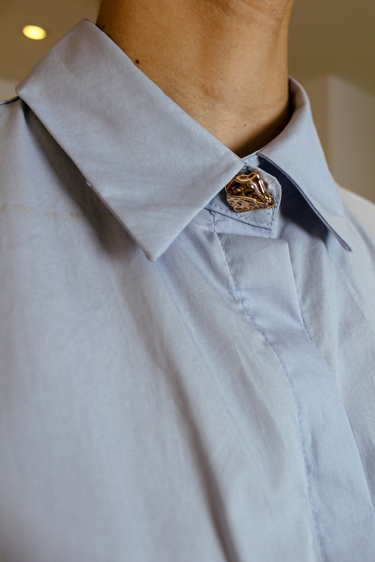 Structured Blue Sculpt Shirt