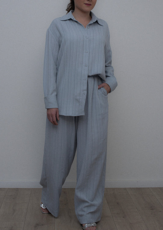 Light blue textured Blouse