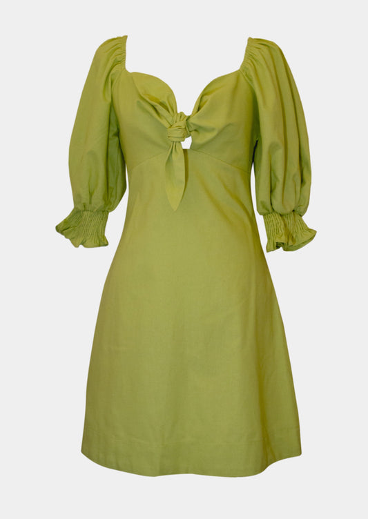 Lime Short dress with bow