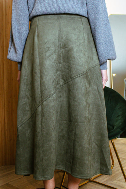 Midi Skirt with Asymmetrical Seam