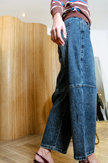 Wide-Leg Denim Pants