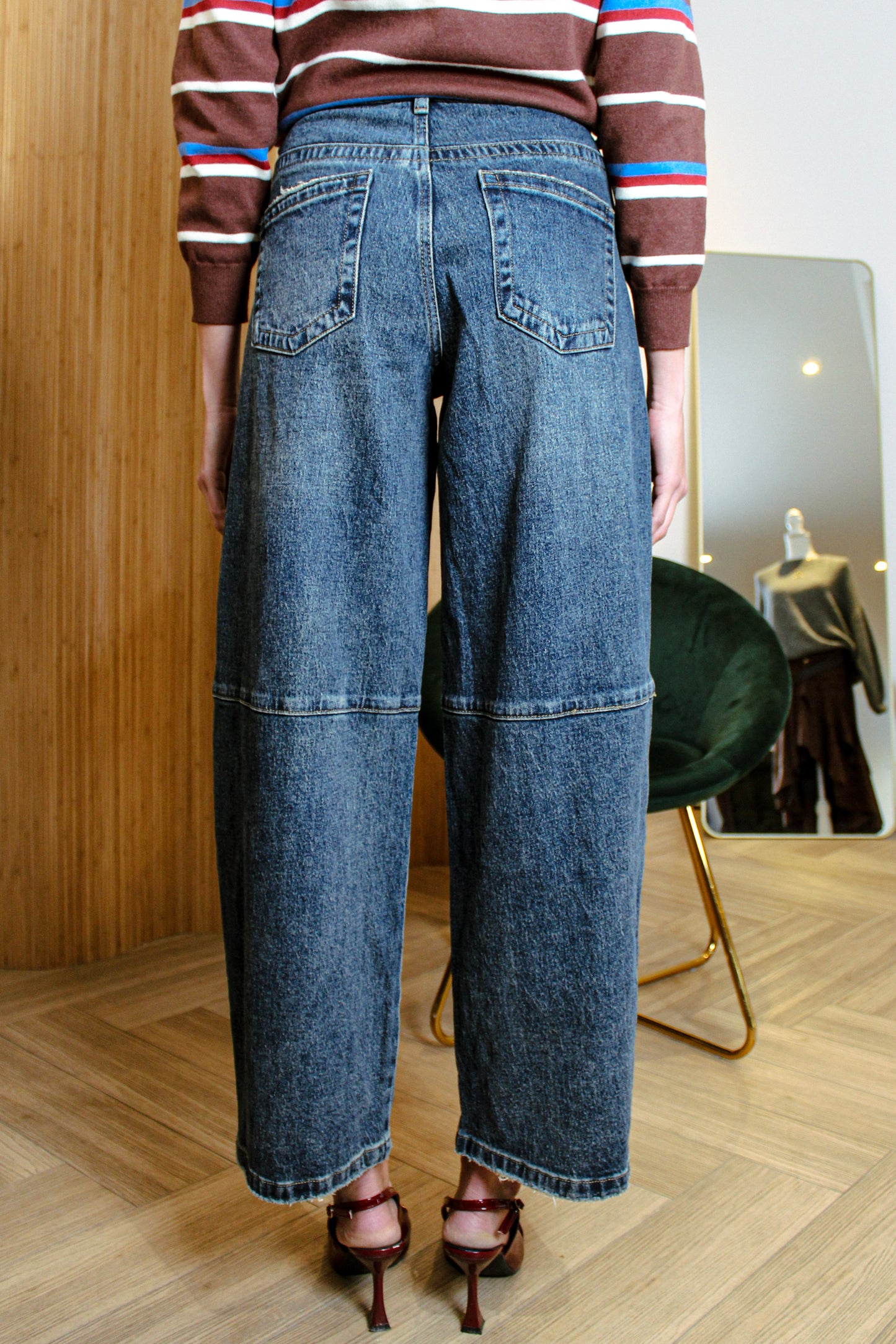 Wide-Leg Denim Pants
