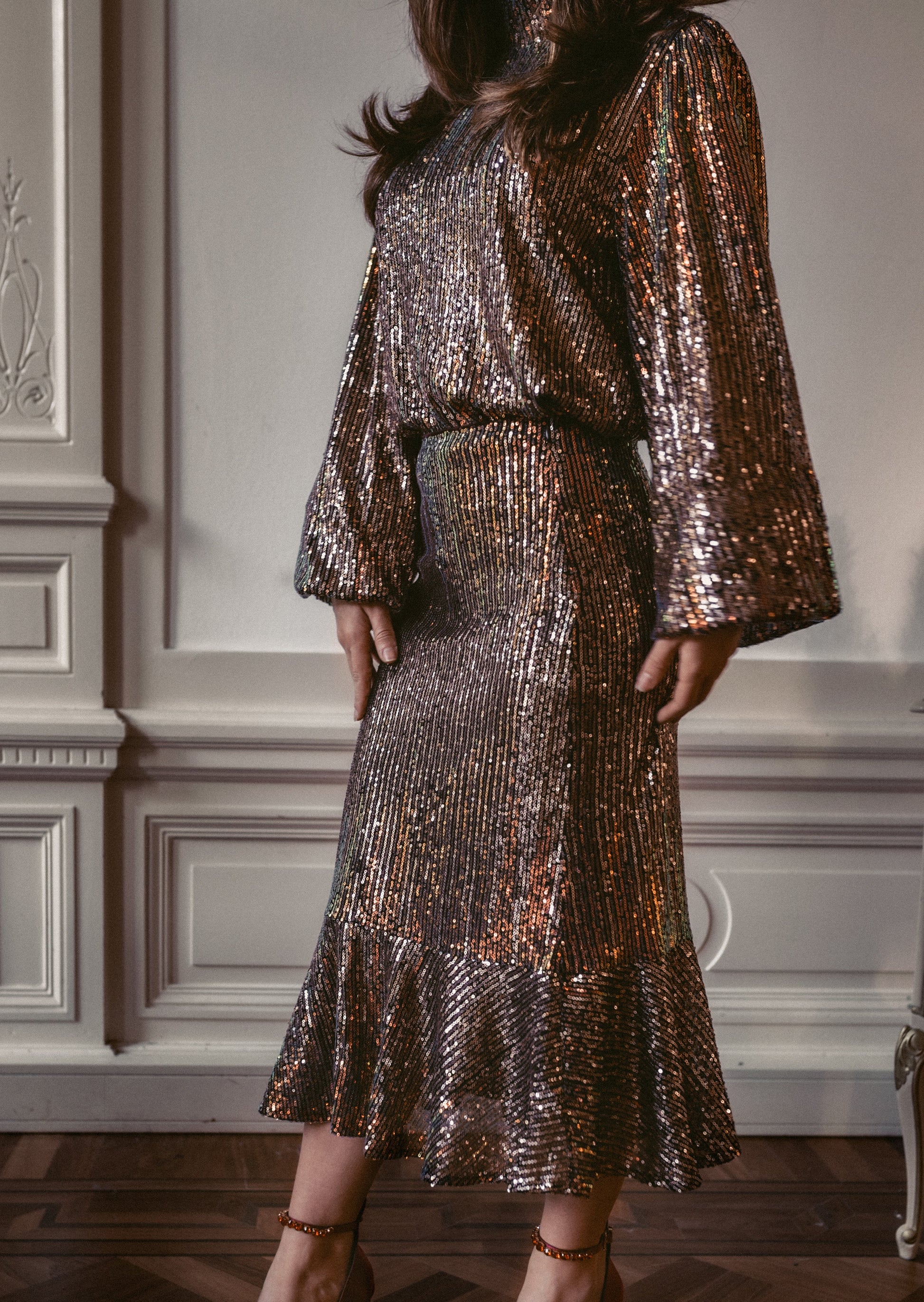 Sequin Midi Skirt