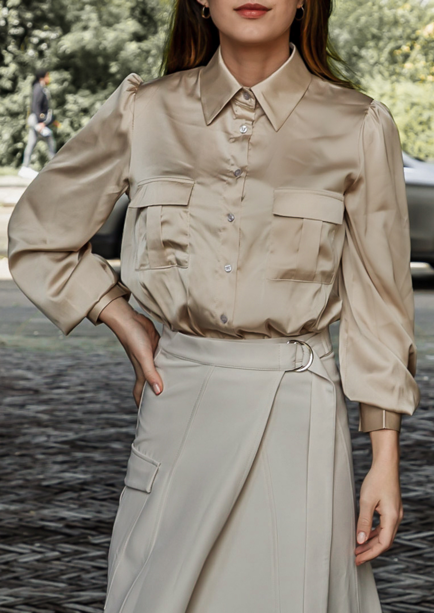 Cargo satin bodysuit